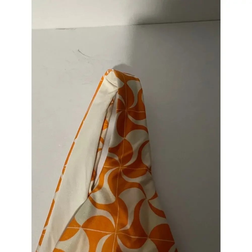 NWT L*Space Women's Avery Wrap-Style Beach Bikini Top Orange Cream Size XS